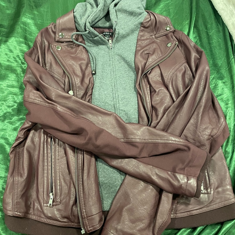Torrid Leather Bomber Jacket